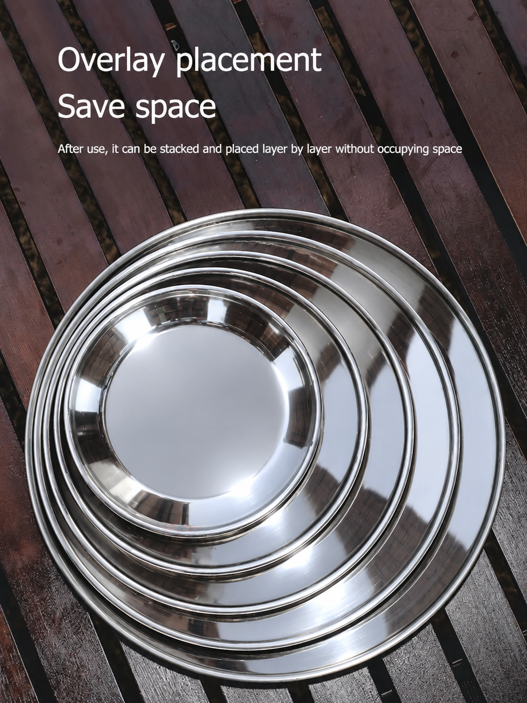 Stacked plates for storage