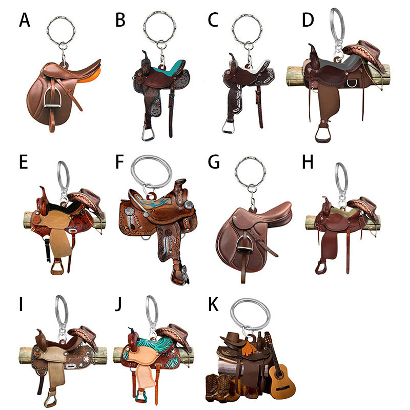 Saddle key ring designs overview (one keychain per order)
