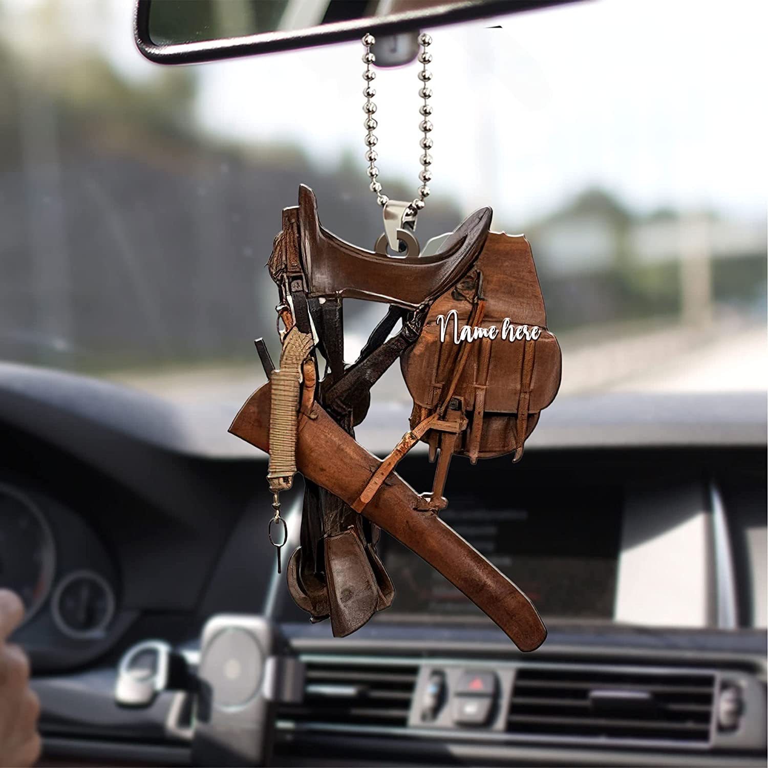 Saddle key ring design collage